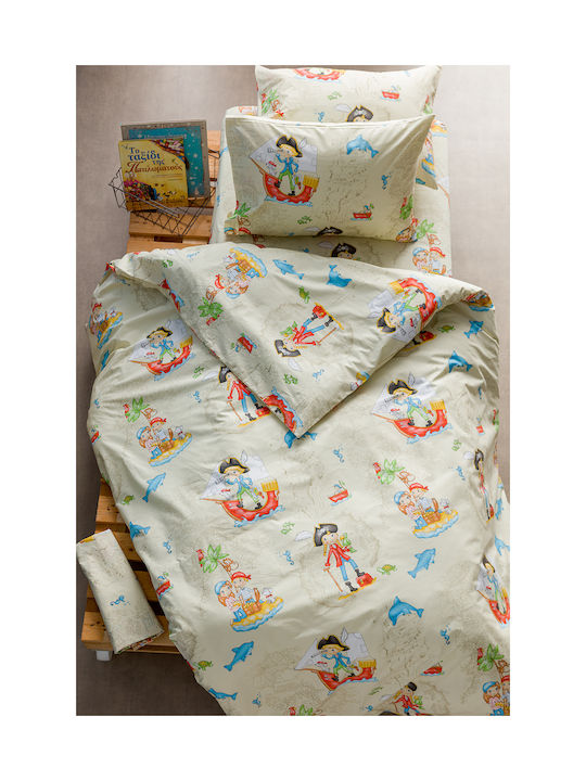 Charalambidis Textiles Παιδικό Κουβερλί Μονό Πειρατές Μπεζ 160x230εκ.