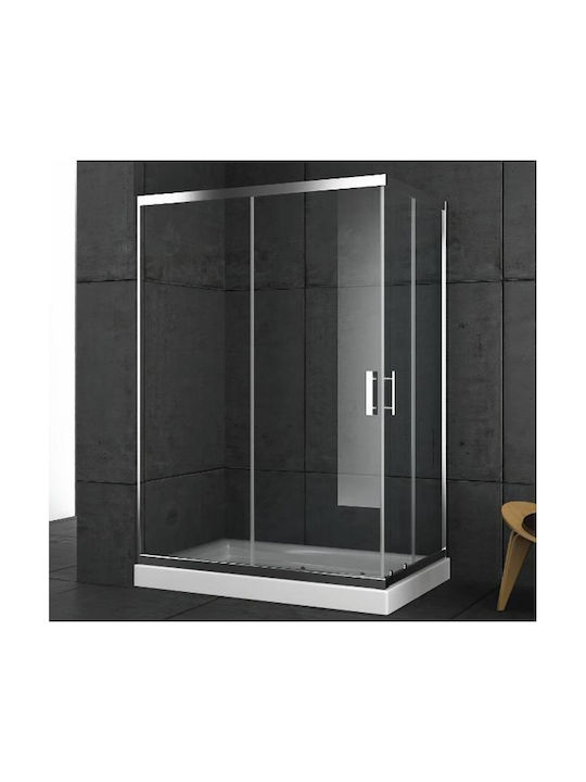 Orabella Stardust Easy Fix Kabine für Dusche mit Schieben Tür 70x120x190cm Klarglas Chrom