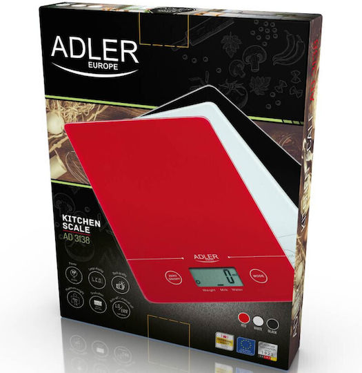 Adler AD-3138 Digital Kitchen Scale Up To 5kg Red
