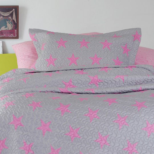 Melinen Star Σετ Παιδικές Μαξιλαροθήκες 50x70εκ. Pink - Grey