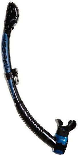 CressiSub Itaca Αναπνευστήρας Black/Blue Metal με Στόμιο Σιλικόνης