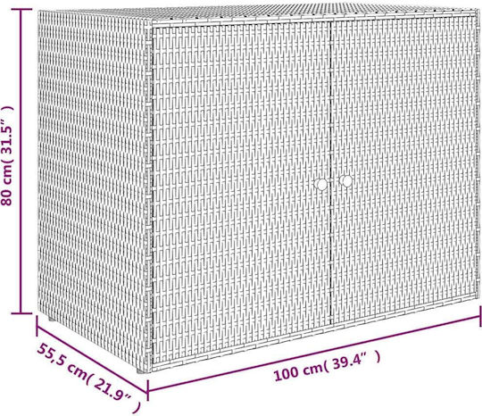 Zweiflügeliger Schrank Kunststoff 100x55.5x80cm