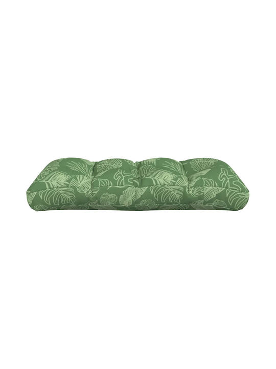 vidaXL Garden Chair Cushions Pallet with Backrest Green 2 Pieces 120x80cm