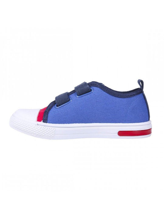 Cerda - Παιδικά Sneakers με Φωτάκια Πάνινα Spiderman Μπλε Κόκκινο Λευκό (25-32)