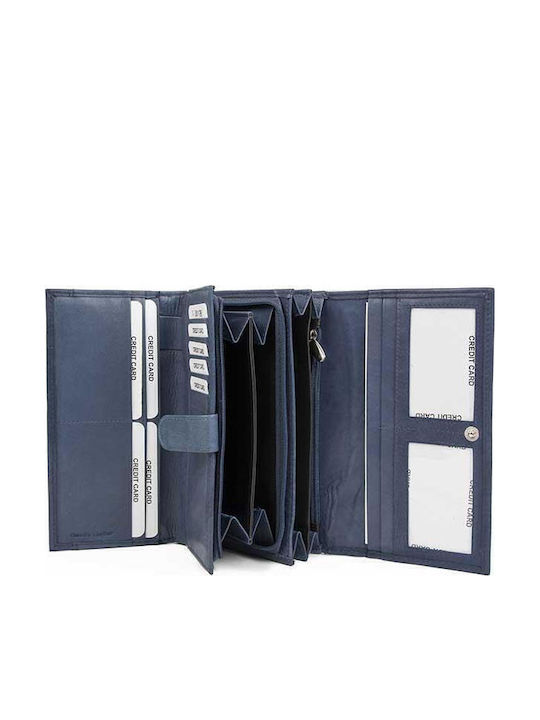 AN Groß Leder Damen Geldbörse Klassisch Marineblau