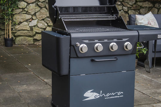 Sahara BBQ X450 Газово Барбекю Чугунена Решетка 68брx49брсм. с 4 бр 18.7кВт и Страничен Нагревател