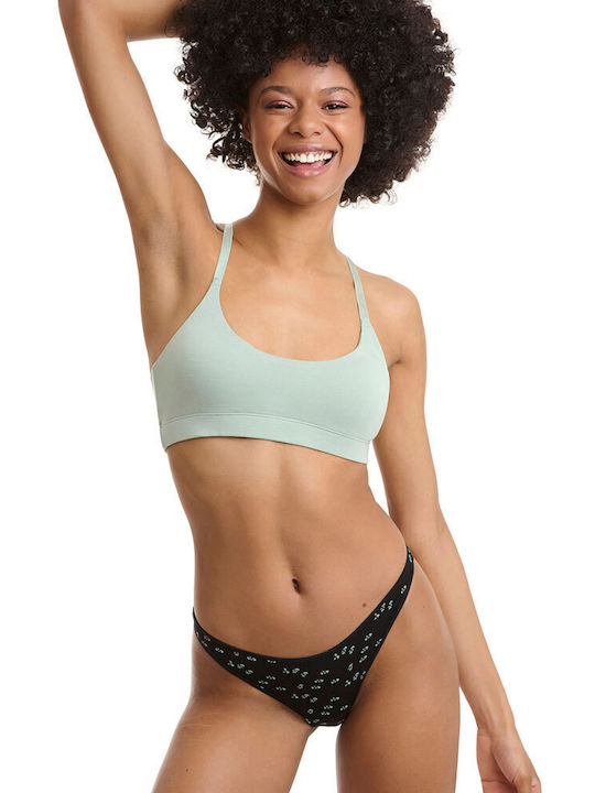 Bamboo Women's String 2Pack Black/Mint