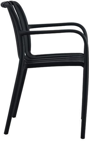 Scaun de exterior Polipropilenă Negru 45.5x56.5x80.5cm