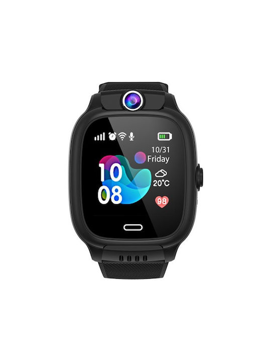 Kids Smartwatch with GPS & Rubber/Plastic Strap Black