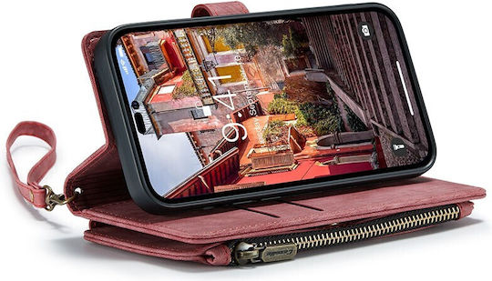 Caseme C30 Wallet Synthetic Leather Red (iPhone 14 Pro)