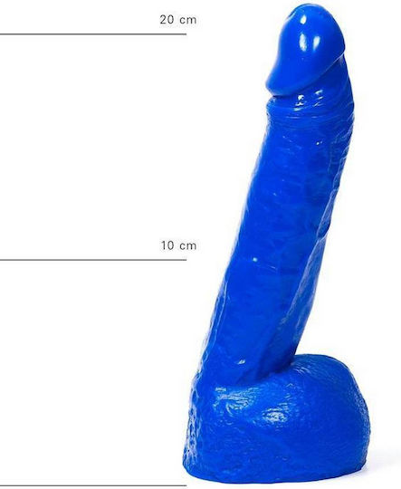 All Black All Blue Dildo realist cu Scrotum Albastru 20cm