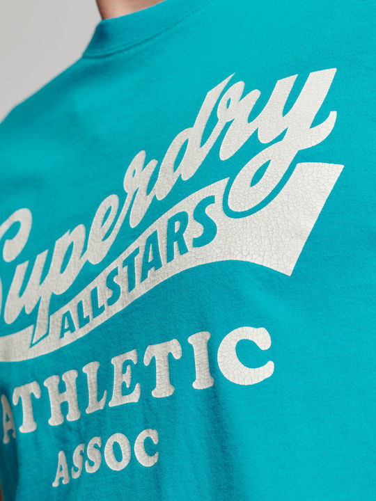 D2 Ovin Vintage Athletic T-shirt Turquoise