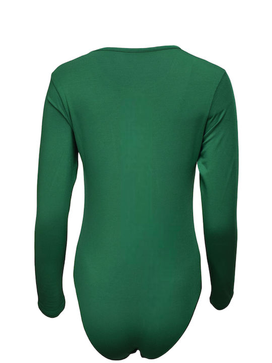 Apple Boxer Long Sleeve Bodysuit Green