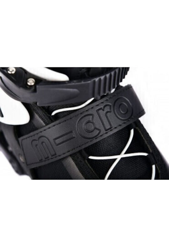 Micro Joy Black White Mis Inline Αυξομειούμενα Rollers Μαύρα Παιδικά