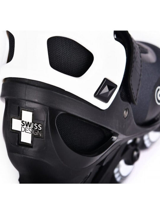 Micro Joy Black White Mis Inline Αυξομειούμενα Rollers Μαύρα Παιδικά