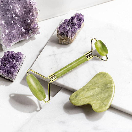 IDC Institute Jade Facial Set Roller & Stone Derma Roller 2τμχ