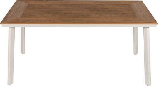 Epupa Outdoor Dinner Free Standing Table with Polywood Surface and Aluminum Frame Walnut 160x90x73cm