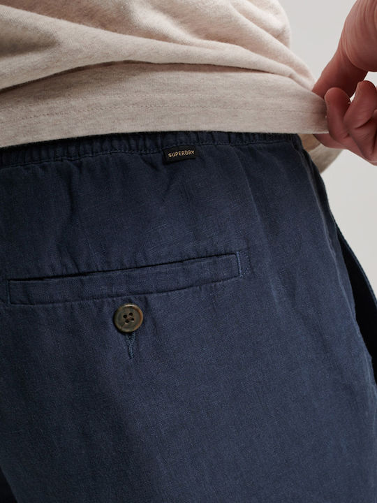 D2 Studios Overdyed Linen Jogger Pants Trousers Navy Blue