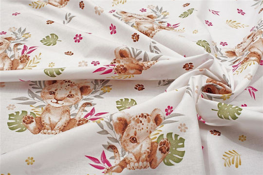 Dimcol Sheet Set Single Cotton Lion Cub 530 160x240cm 3pcs Dimcol Sheet Set Single Cotton Lion Cub 530 160x240cm 3pcs