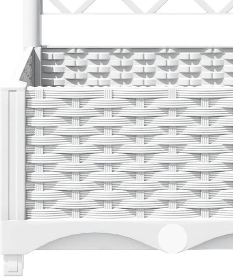 vidaXL Planter Box Plastic White 120x40x121.5cm.