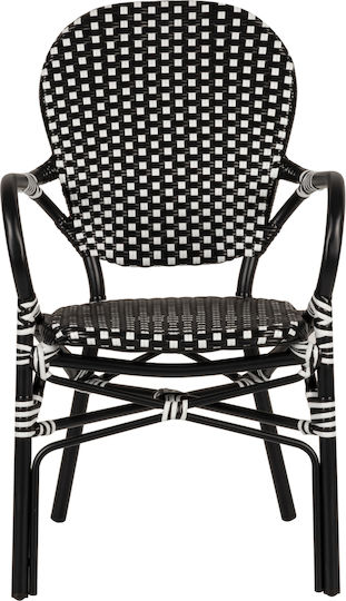 Outdoor-Stuhl Rattan Boali Black / White 57x58x85εκ.