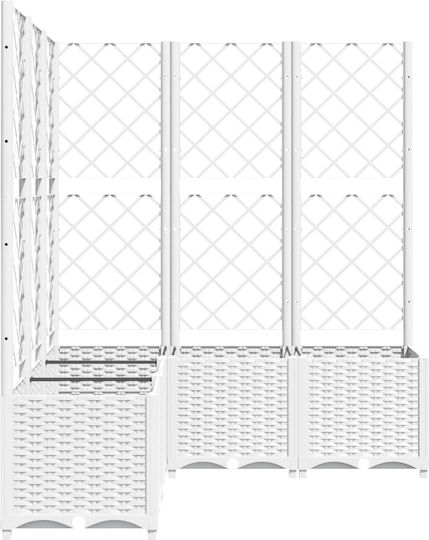 vidaXL Planter Box Plastic White 120x120x136cm.
