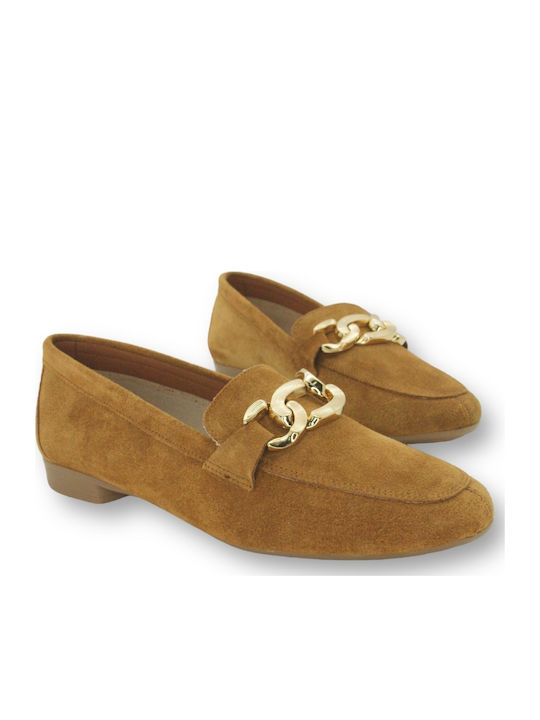 Δερμάτινα Γυναικεία Loafers σε Ταμπά Χρώμα