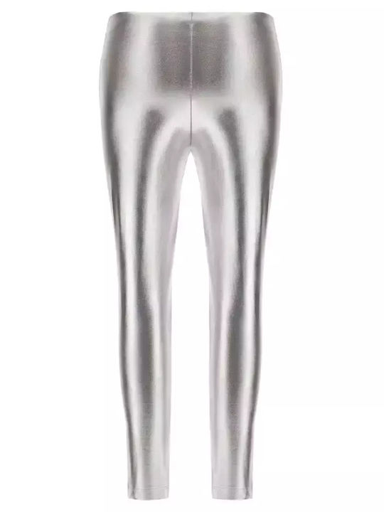 Täglich Frauen Gekürzt Leggings Glänzend Silber