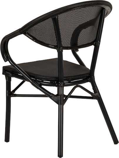 Outdoor Aluminum Outdoor Chair Dalila Black 57x57x82cm