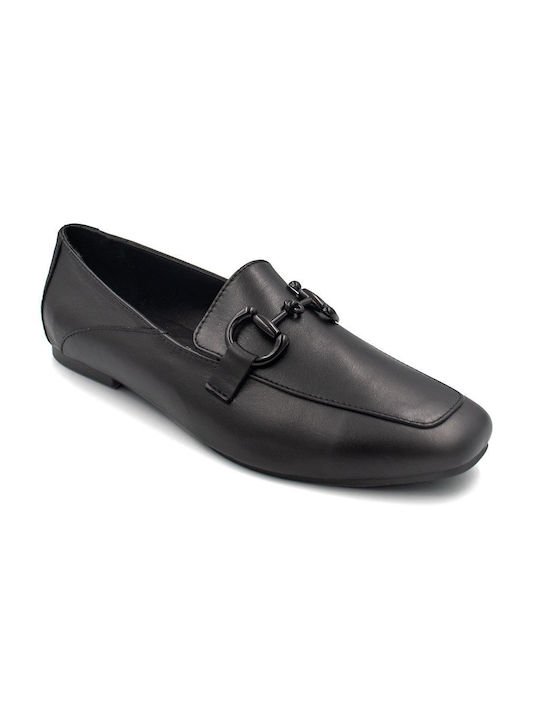 Boxer Leather Women's Loafers in Black Color