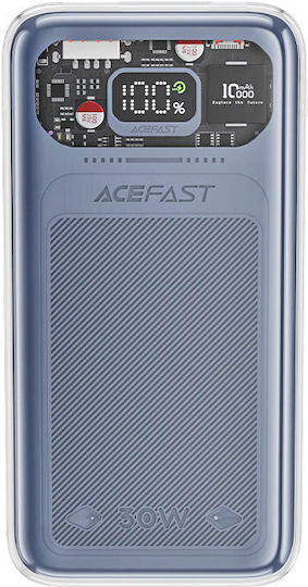 Acefast M1 Sparkling Series Power Bank 10000mAh 30W mit USB-A Ausgangsanschlüsse und USB-C Ausgangsanschlüsse Power Delivery / Schnellladung / PPS Grau