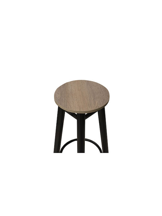 Stool Bar Metallic Rest Black 33x33x77cm