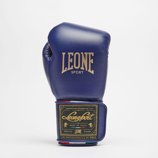 Leone Orlando Tricolore Boxhandschuhe Leder für Kampf Blau
