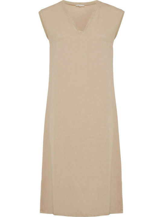 Sommer Midi Damenkleid Beige