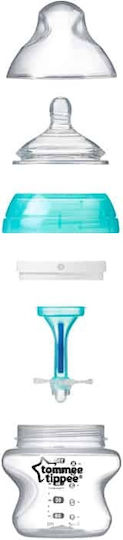 Tommee Tippee Πλαστικό Μπιμπερό Advanced Κατά των Κολικών με Θηλή Σιλικόνης για 0+ μηνών Διάφανο Διάφανο-Γαλάζιο 150ml