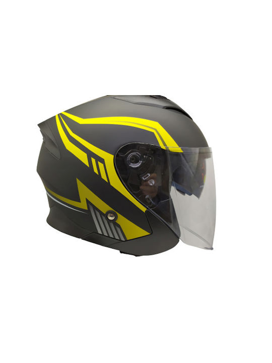 Faseed 630 Jet Helmet 1315gr Μαύρο Ματ Κίτρινο 28605443