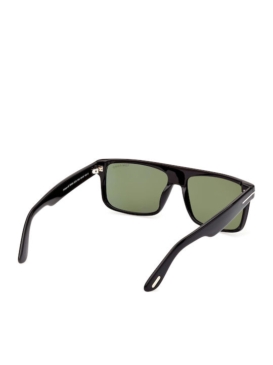 Tom Ford Men's Sunglasses with Black Horn-Rimmed Frame and Green Gradient Lens TF0999 01N