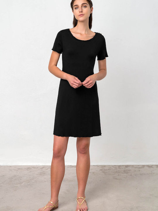 Vamp Sommer Mini Kleid Schwarz