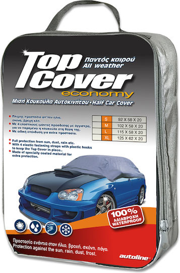 Autoline TopCover Eco Car Half Covers with Carrying Bag 317x157x50cm Waterproof XLarge