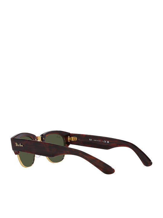 Ray Ban Mega Clubmaster Unisex Γυαλιά Ηλίου με Καφέ Ταρταρούγα Σκελετό και Πράσινο Φακό RB0316S 990/31