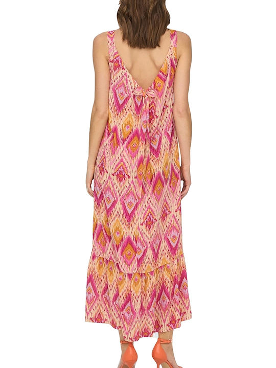 Only Summer Maxi Dress with Ruffle Pink