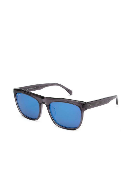 Maui Jim Turns Sonnenbrillen mit Gray Rahmen und Blau Polarisiert Linse B872-14