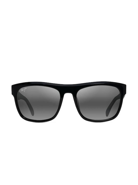 Maui Jim Turns Sonnenbrillen mit Schwarz Rahmen und Gray Polarisiert Linse 872-02