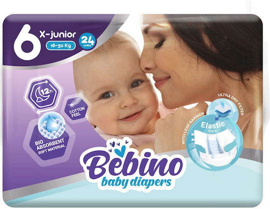 Bebino Scutece cu bandă adezivă Pachet Lunar Nr. 6 pentru 18-30kg 120buc