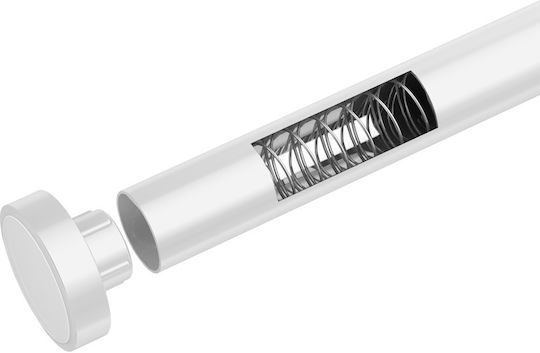 Wenko Telescopic Straight Shower Curtain Rod With Suction Cup Made Of Aluminium White Ø28mm 110-185cm