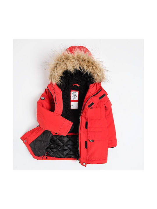 Cool Club Kinderjacke Lang mit Kapuze Rot