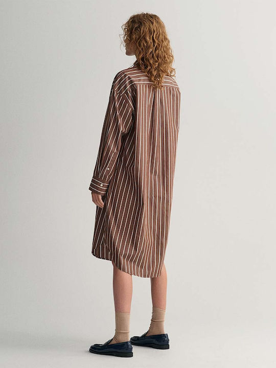 Gant Summer Midi Shirt Dress Dress Brown