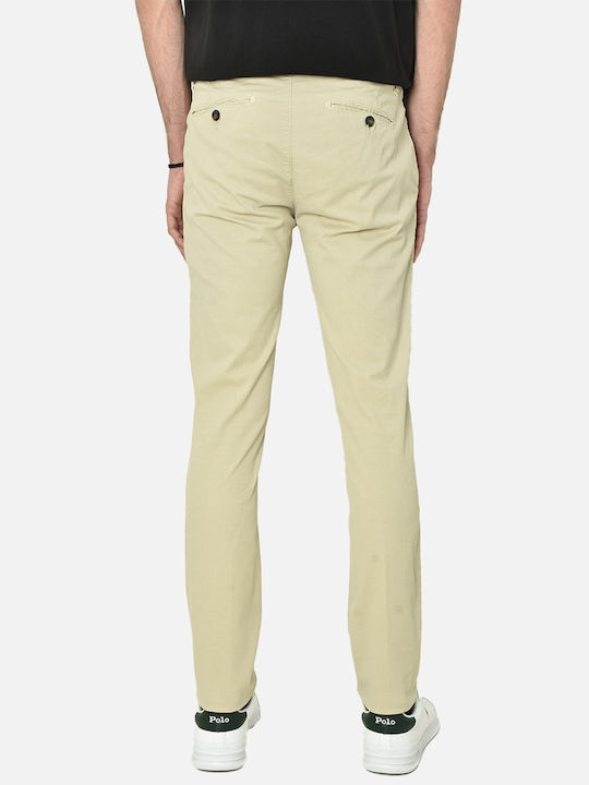 Fourten Industry Men's Trousers Chino Elastic in Slim Fit Beige