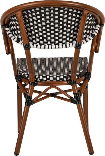 Metallic Outdoor Armchair Mutuma White Black 57x60x82cm