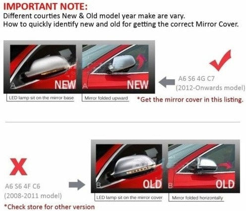 Carner Καπάκια Καθρεπτών Αυτοκινήτου Audi A6 / RS6 2011-2014 2τμχ